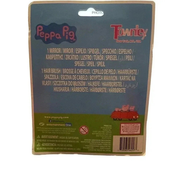 Peppa Pig Pink Hair Brush & Mirror Duo Age 3 + - Picture 2 of 2